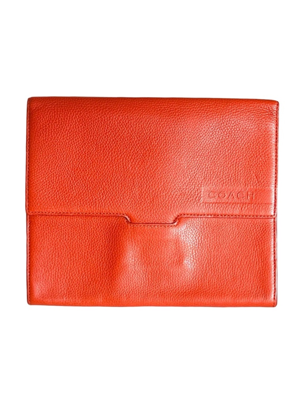 COACH 10" x 8.5" Pebble leather sleeve for iPad / tablets dark orange